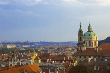 view from the observation deck on the old city, Prague, Czech Republic..