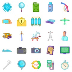 Thrift icons set, cartoon style