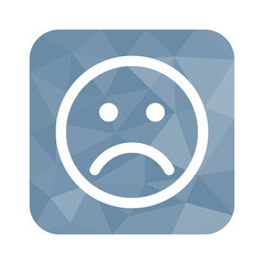 Low Poly Button - trauriges Gesicht