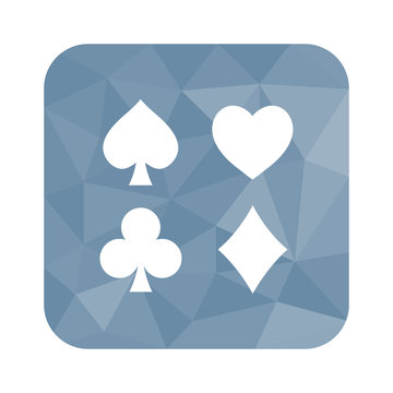 Low Poly Button - Spielkarten-Symbole
