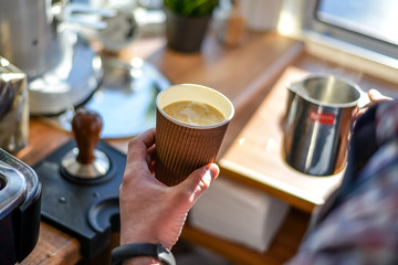 Barista coffee grinder and grains