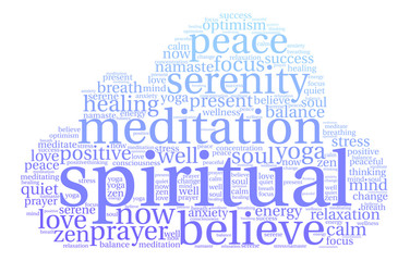 Obraz premium Spiritual word cloud on a white background. 