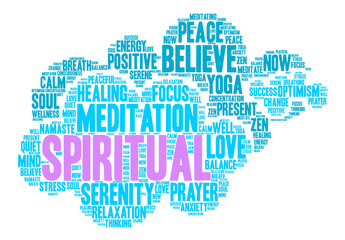 Obraz premium Spiritual word cloud on a white background. 