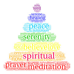 Spiritual word cloud on a white background. 