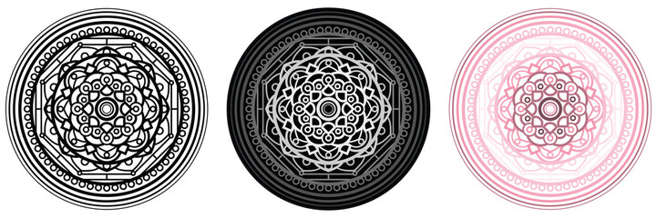 Geometry mandala for coloring book and your design. Circle pattern.