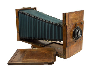 alte antike fotokamera aus holz um 1900