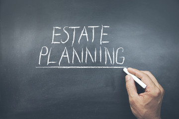 estate planing text write chalk on board
