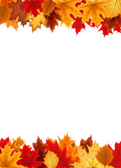 Abstract Vector Illustration Background with Falling Autumn Leav