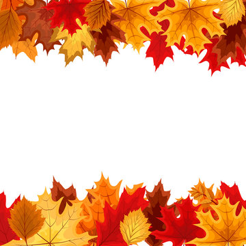 Abstract Vector Illustration Background with Falling Autumn Leav
