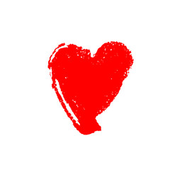 Vector red sign of a heart isolated on white background.