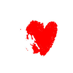 Vector red sign of a heart isolated on white background.