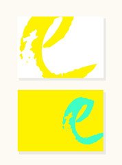 Vector hand drawn letter E with smooth acrylic brush style edges, colorful saturated background set