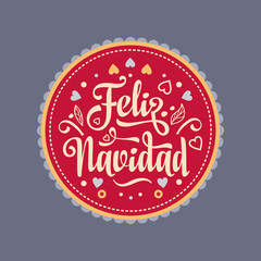 Feliz navidad. Xmas card. Spanish language