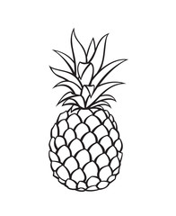 black image of pineapple tropical fruit