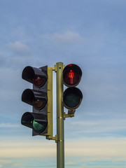 traffic light - semaphore - red standing figure puppet