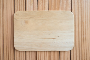 Wooden sign board blank frame on old wood background. Copy Space