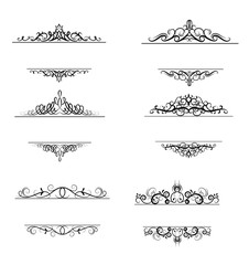 Vintage vector swirl frame set