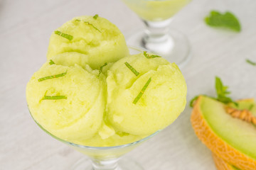 Melon flavored ice-cream