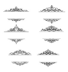 Vintage vector swirl frame set