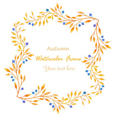 Obraz premium Watercolor autumn frame