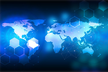 Abstract blue background. Network background.Innovative technologies for industries