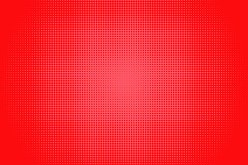 Vertical gradient red halftone dots center background. Pop art template, texture illustration