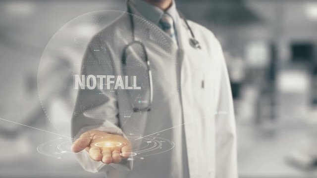 Doctor holding in hand Notfall