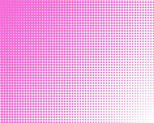 Vertical gradient pink halftone dots background. Pop art template, texture illustration