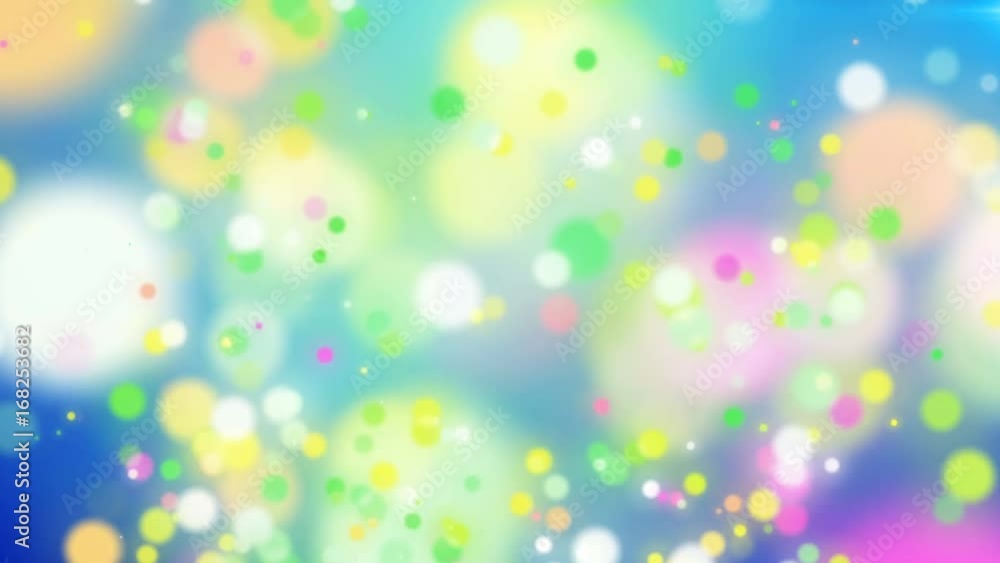 Poster abstract colorful holiday particles background. blurred abstract motion backdrop with spots move up.
