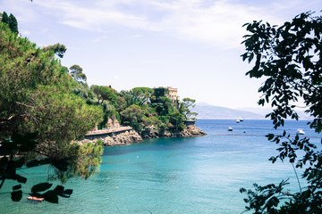 relaxing view with water and natural elements in a sunny day Europe