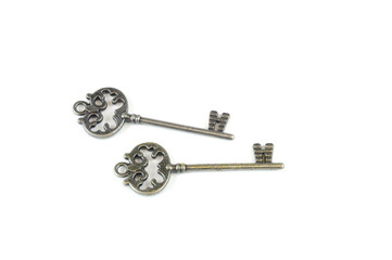 old key isolated on white background