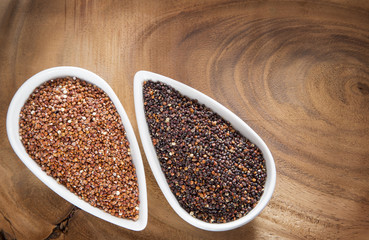 Seeds of red and black quinoa - Chenopodium quinoa
