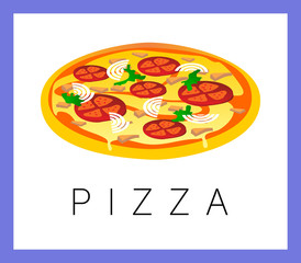 Pizza isolate background vector illustration