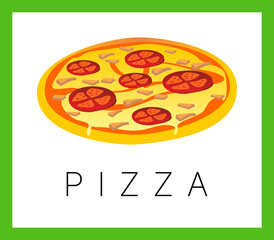 Pizza isolate background vector illustration