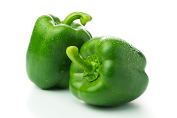 Green bell peppers - obrazy, fototapety, plakaty