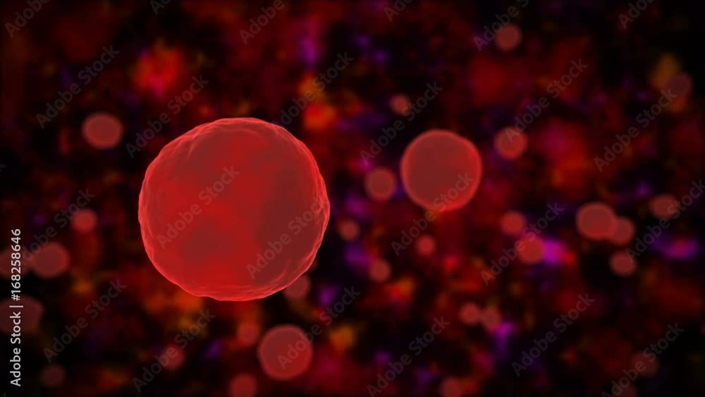 Aufkleber 3d rendering of abstract cells or germs or bacteria or microbes under a microscope.