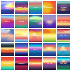 Nature background vector set