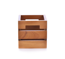 wooden box on white background