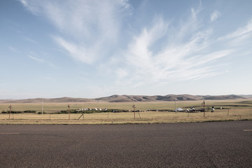 Road in the grasslands