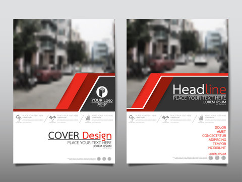 Red flyer cover business brochure vector design, Leaflet advertising abstract background, Modern poster magazine layout template, Annual report for presentation.