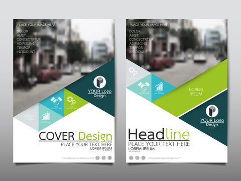 Green flyer cover business brochure vector design, Leaflet advertising abstract background, Modern poster magazine layout template, Annual report for presentation.
