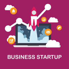 online marketing. business and strategy. digital content. vector illustration. Business Startup banner.