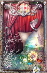Papier Peint photo Lavable Imagination Magical and surreal circus with a view of the spring