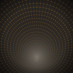 Illustration of Vector 3D Tunnel. Optical Illusion Vortex Twist Wireframe Background