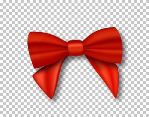 Illustration of Vector Red Ribbon. 3D Realistic Ribbon Isolated on Transparent Background