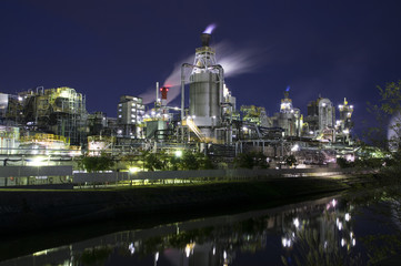 Niigata factory at the night