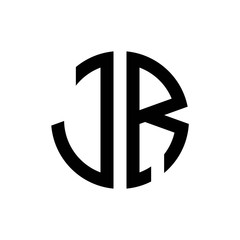 initial letters logo jr black monogram circle round shape vector