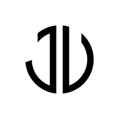 initial letters logo jv black monogram circle round shape vector