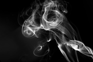Abstract beautiful smoke on a black background