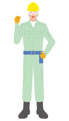 建設作業員の笑顔の男性